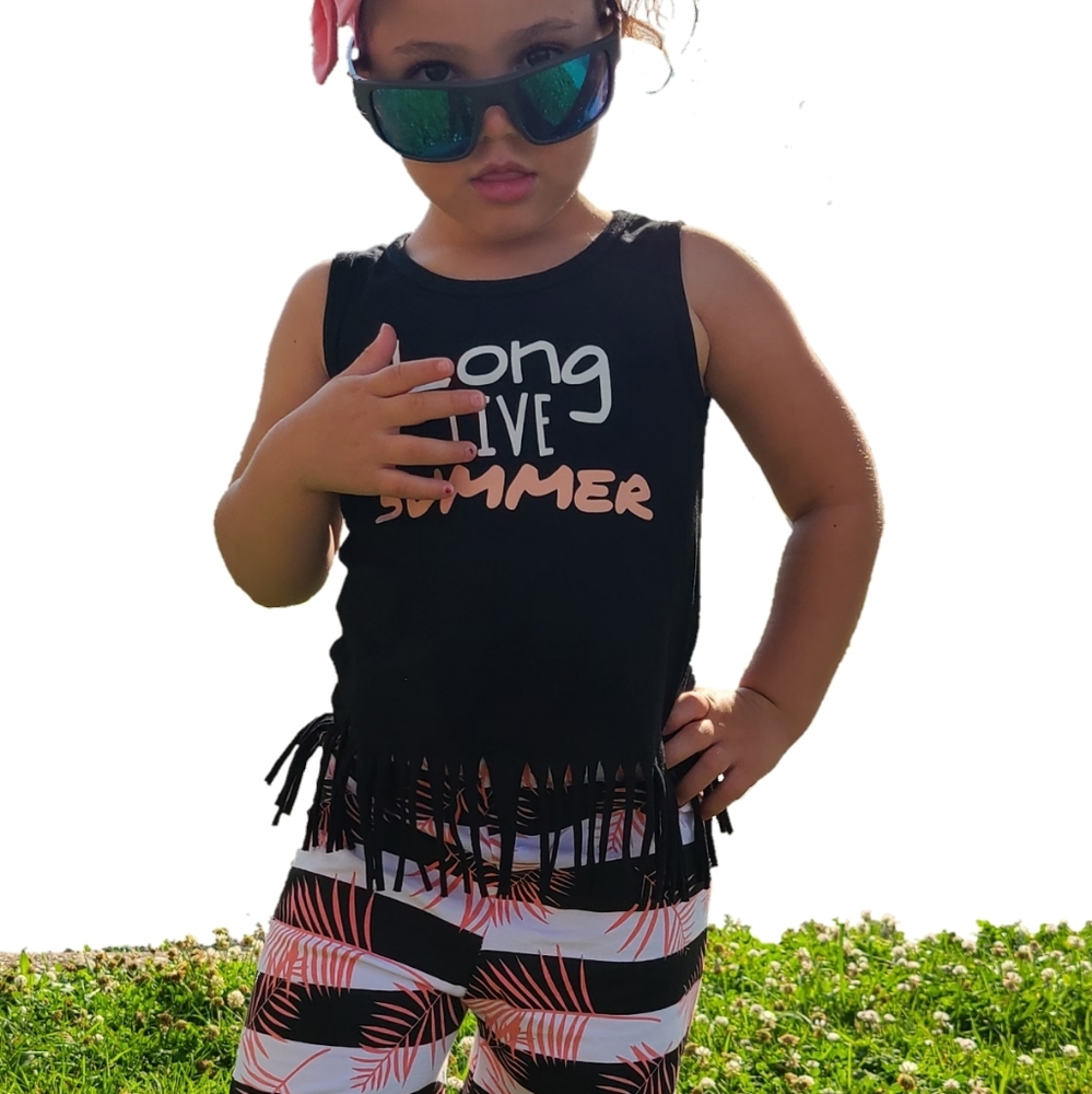"Long Live summer" 3 pcs outfit, girls sumer